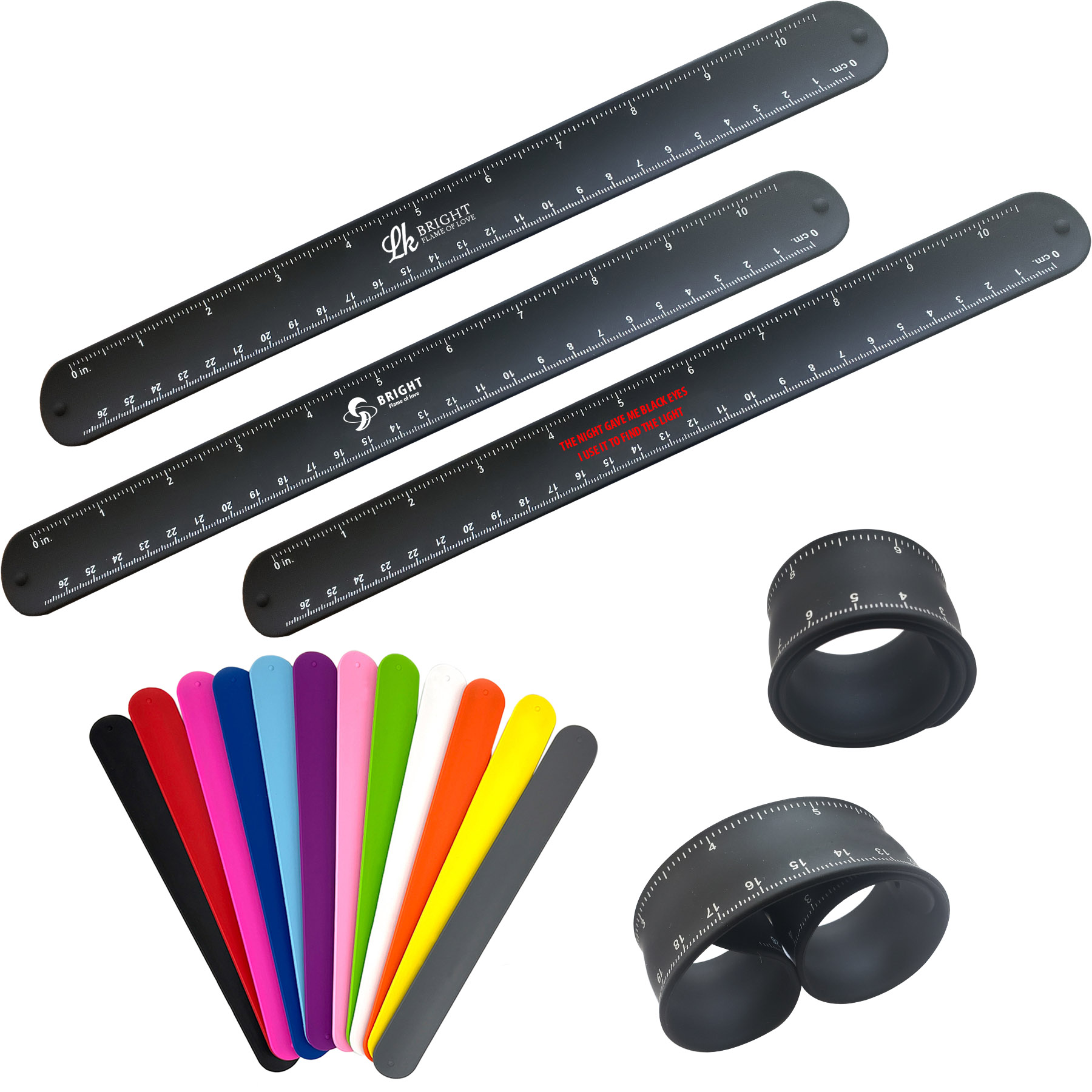 FlyFlyPromos - Silicone Slap Bracelet With Ruler Image 1 - Promotional Product